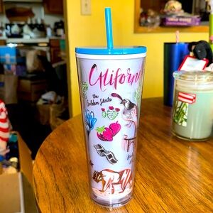 NWT STARBUCKS CALIFORNIA 24oz VENTI COLD CUP GOLDEN STATE POPPY SUCCULENTS NEW